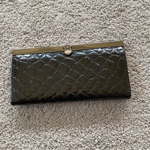 Black alligator skin print wallet/ clutch